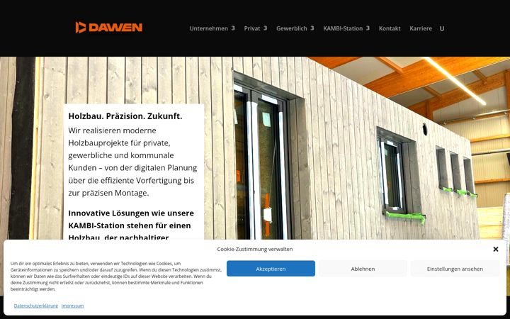 Screenshot of dawen-holzbau.de