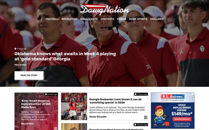 Screenshot of dawgnation.com