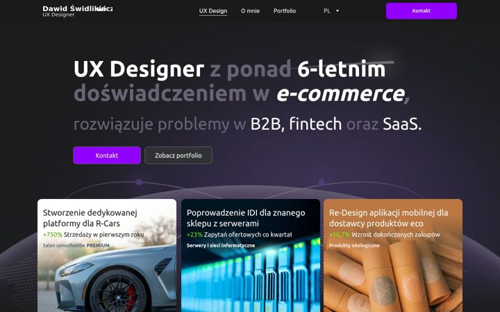 Screenshot of dawid-swidlikiewicz.pl