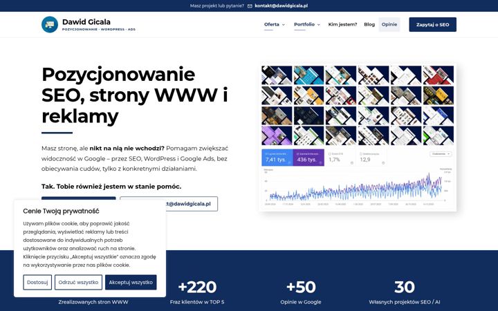 Screenshot of dawidgicala.pl