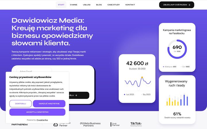 Screenshot of dawidowiczmedia.pl