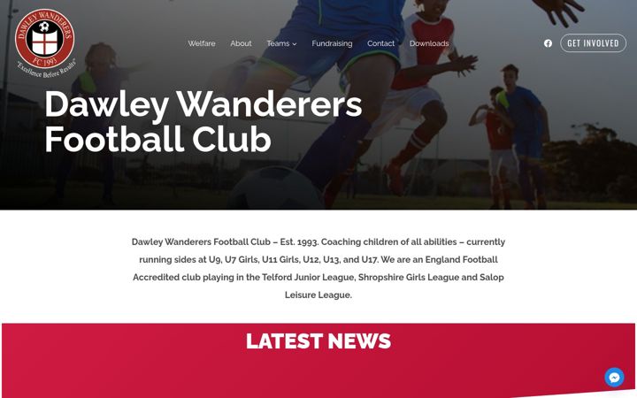Screenshot of dawleywanderers.football