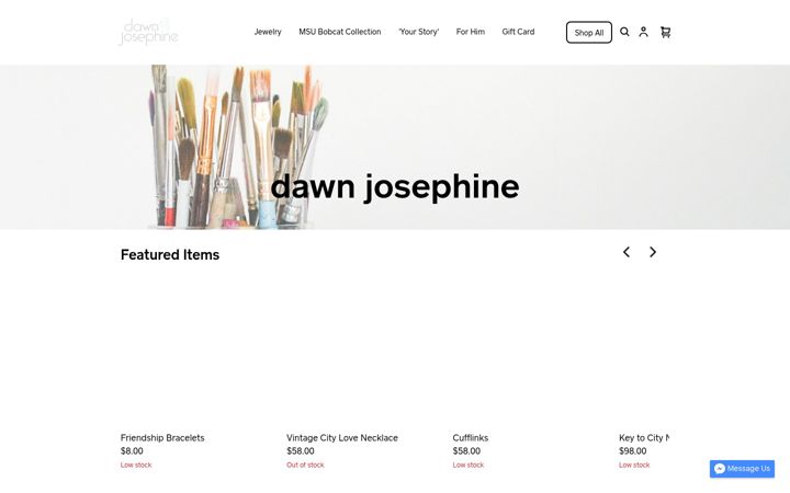 Ekrano kopija dawn-josephine.square.site