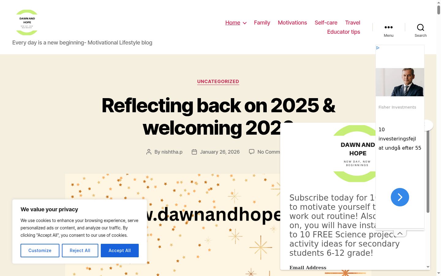 Screenshot of the consent banner shown before any interaction