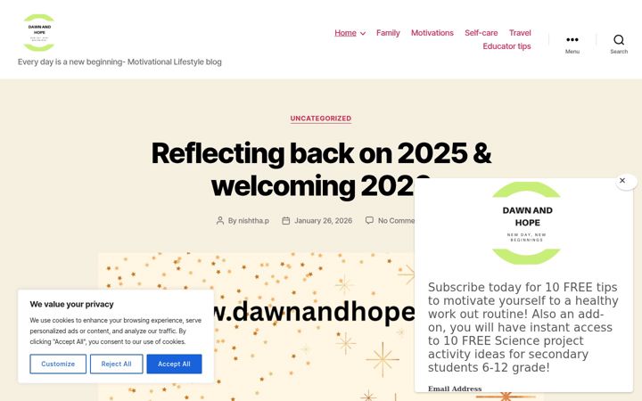 Screenshot of dawnandhope.com