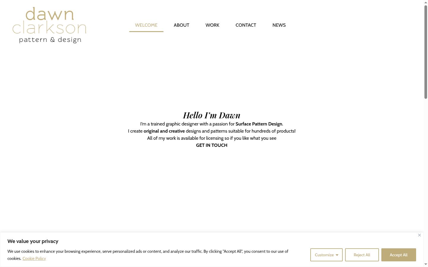 Screenshot of the consent banner shown before any interaction