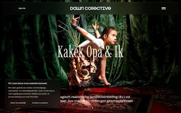 Screenshot van dawncollective.nl