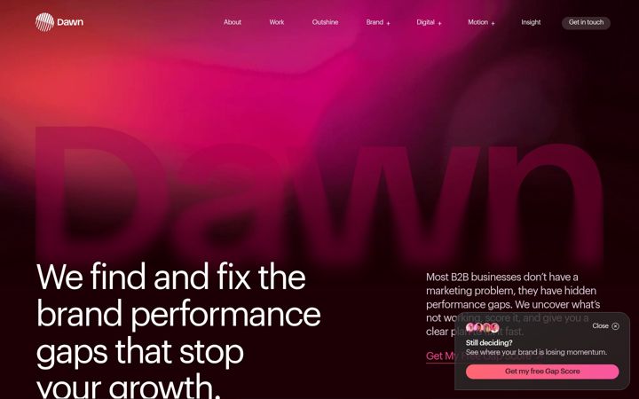 Screenshot of dawncreative.co.uk