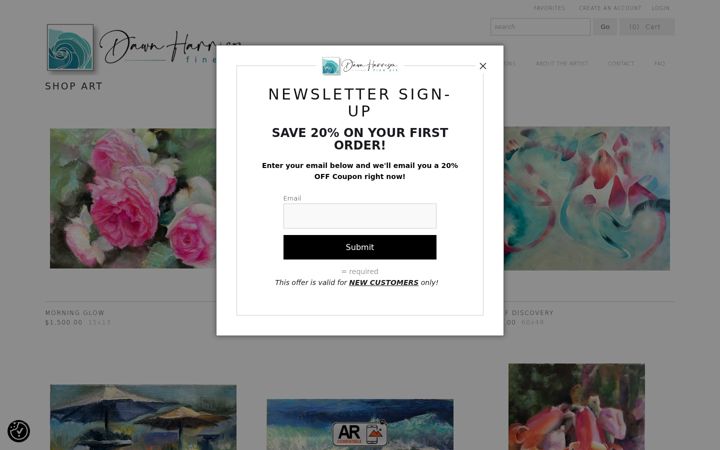 Screenshot of dawnharrisonart.com