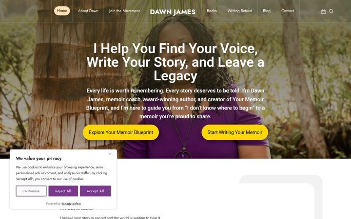Zrzut ekranu dawnjames.ca