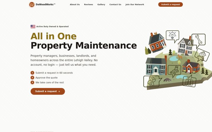 Screenshot of dawoodworks.com
