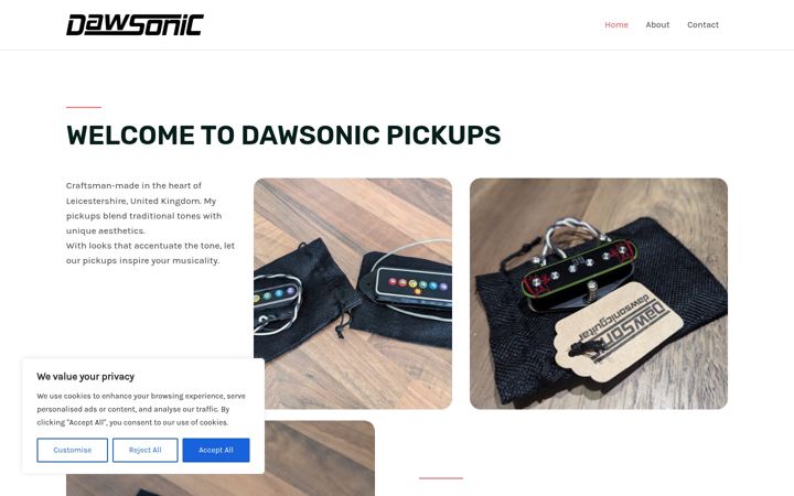 Ekrano kopija dawsonicguitar.co.uk