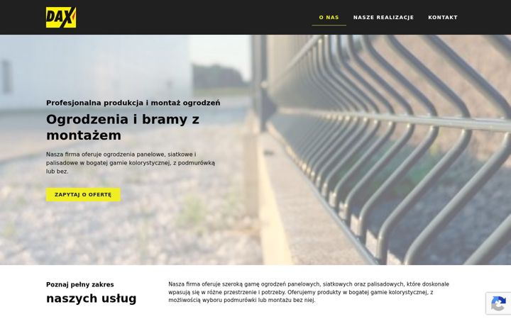 Screenshot του dax-ogrodzenia.pl