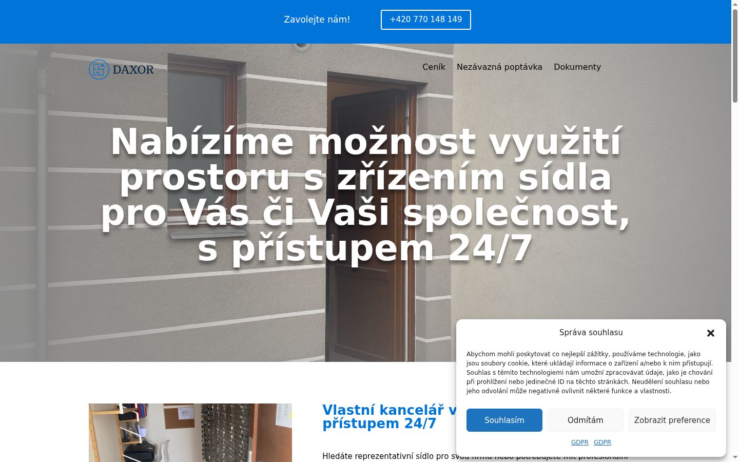 Ekrānuzņēmums ar piekrišanas baneri, kas tika rādīts pirms jebkādas mijiedarbības