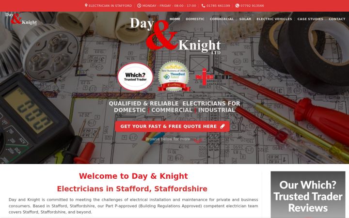 Screenshot of dayandknight.co.uk