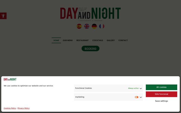 Zrzut ekranu dayandnightrestaurant.es