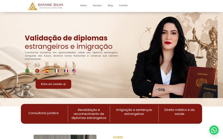 Screenshot of dayanesilva.com