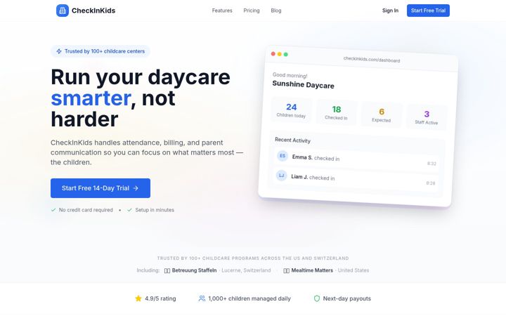 Screenshot of daycare-software.com
