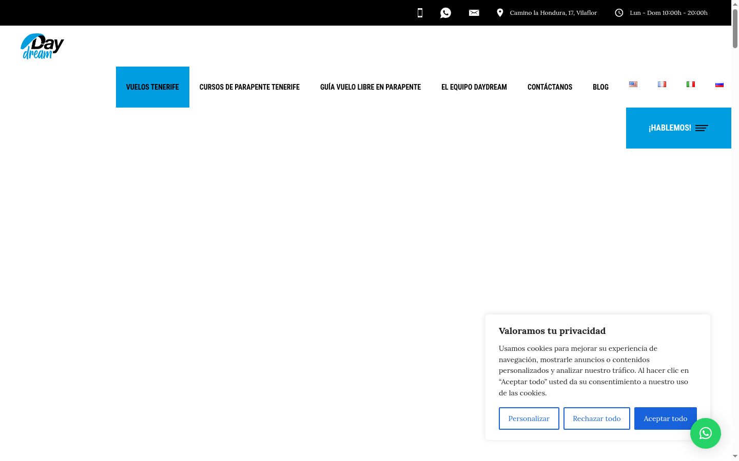 Screenshot del banner di consenso mostrato prima di qualsiasi interazione