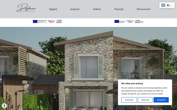 Screenshot of daydreamresidences.gr