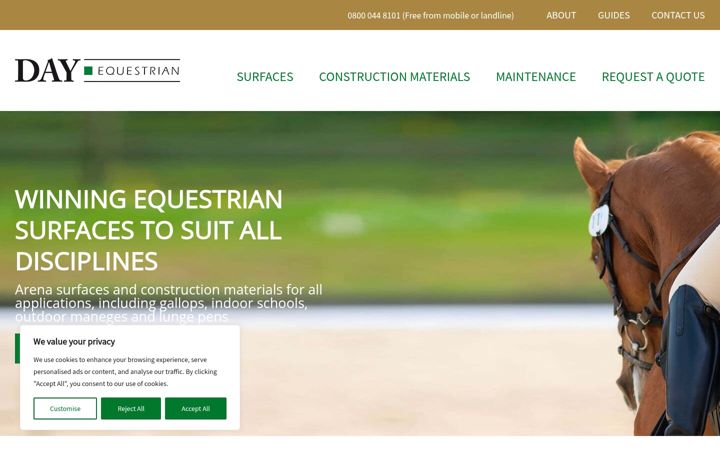 Screenshot of dayequestrian.co.uk