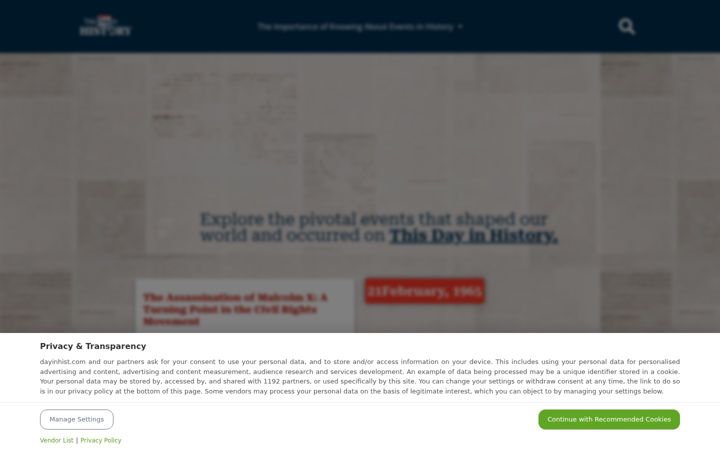 Screenshot of dayinhist.com