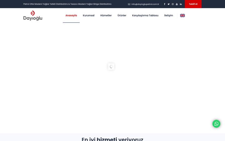 Snímek obrazovky dayioglupetrol.com.tr