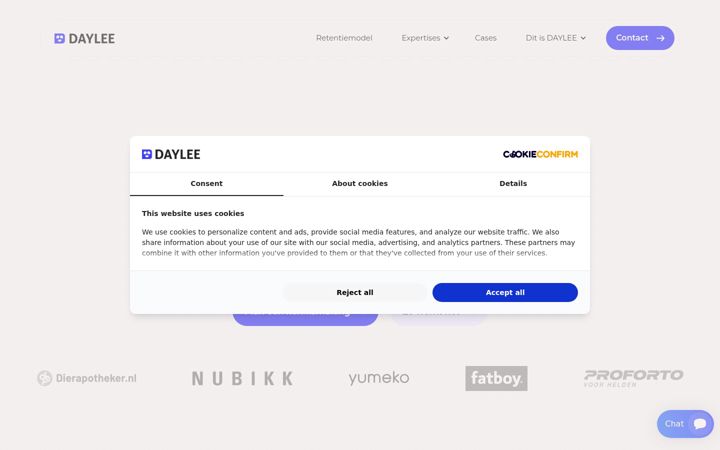 Screenshot van daylee.nl