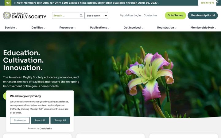 Screenshot of daylilies.org