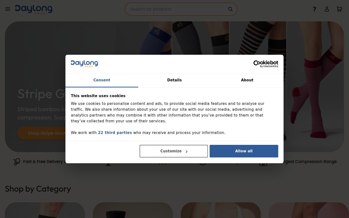 Capture d'écran de la bannière de consentement affichée avant toute interaction