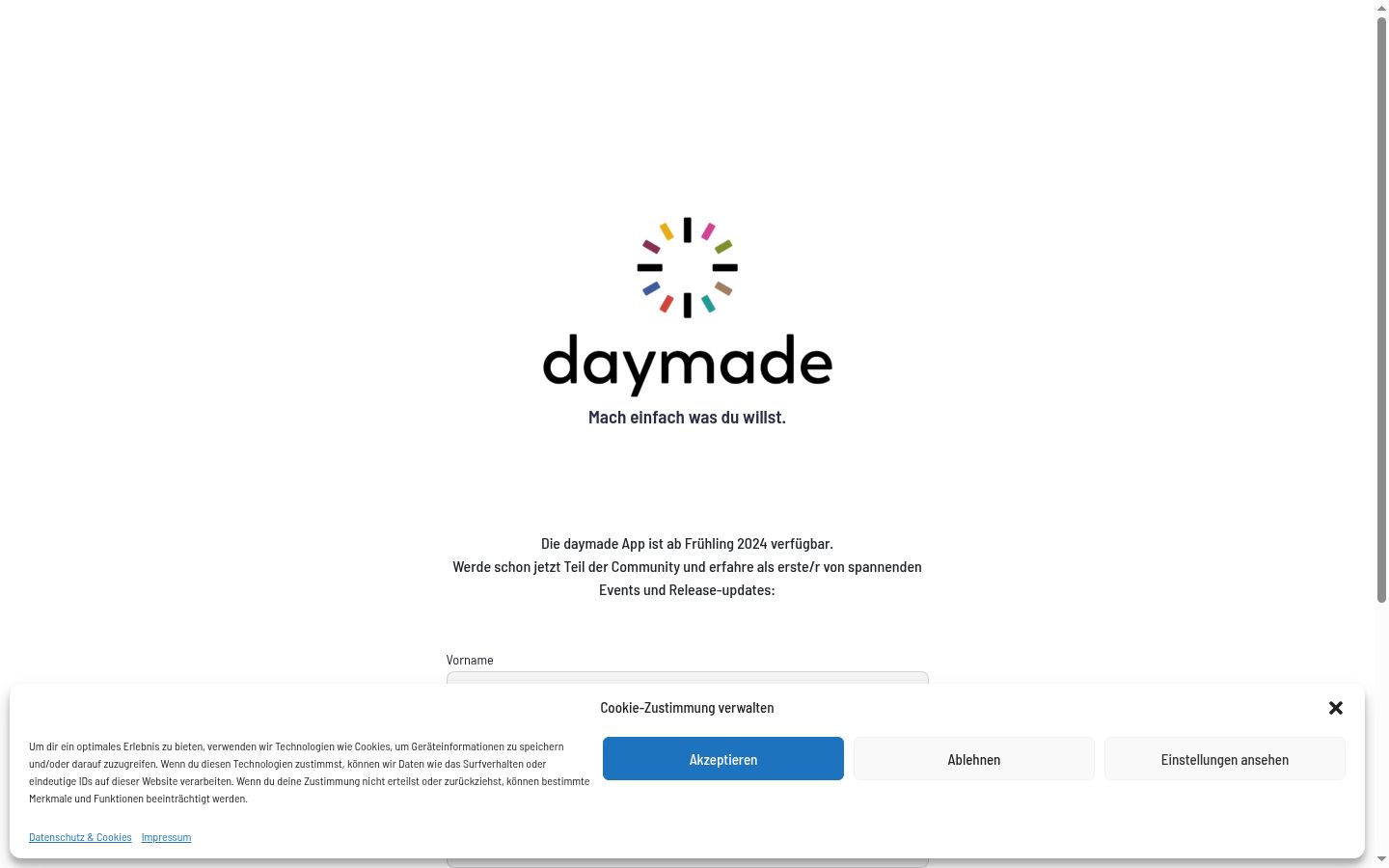 Screenshot του banner συγκατάθεσης που εμφανίστηκε πριν από οποιαδήποτε αλληλεπίδραση
