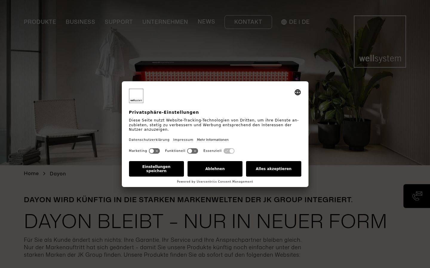 Screenshot of the consent banner shown before any interaction