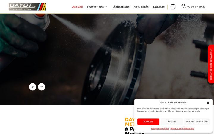 Screenshot ta' dayot-traitementsdesmetaux.fr
