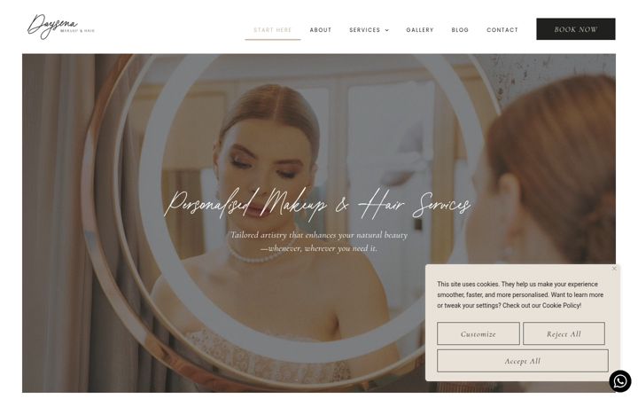 Screenshot of daysenamakeup.com