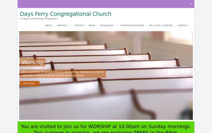 Screenshot of daysferrycongregational.org