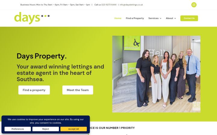Screenshot of dayslettings.co.uk