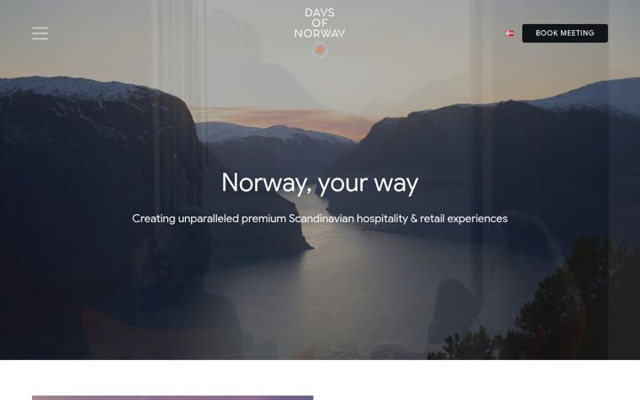 Screenshot stránky daysofnorway.no