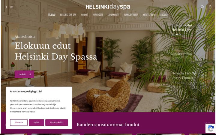 Skærmbillede af dayspa.fi