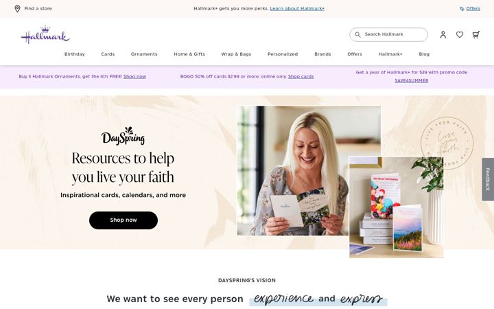 Screenshot of dayspring.com