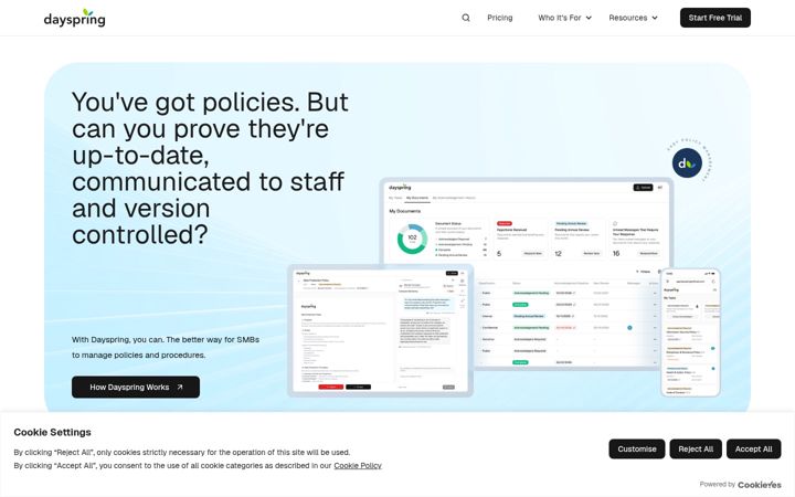 Screenshot of dayspringsoftware.com