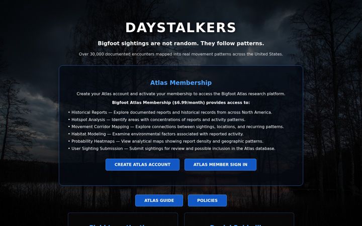 Screenshot of daystalkers.com
