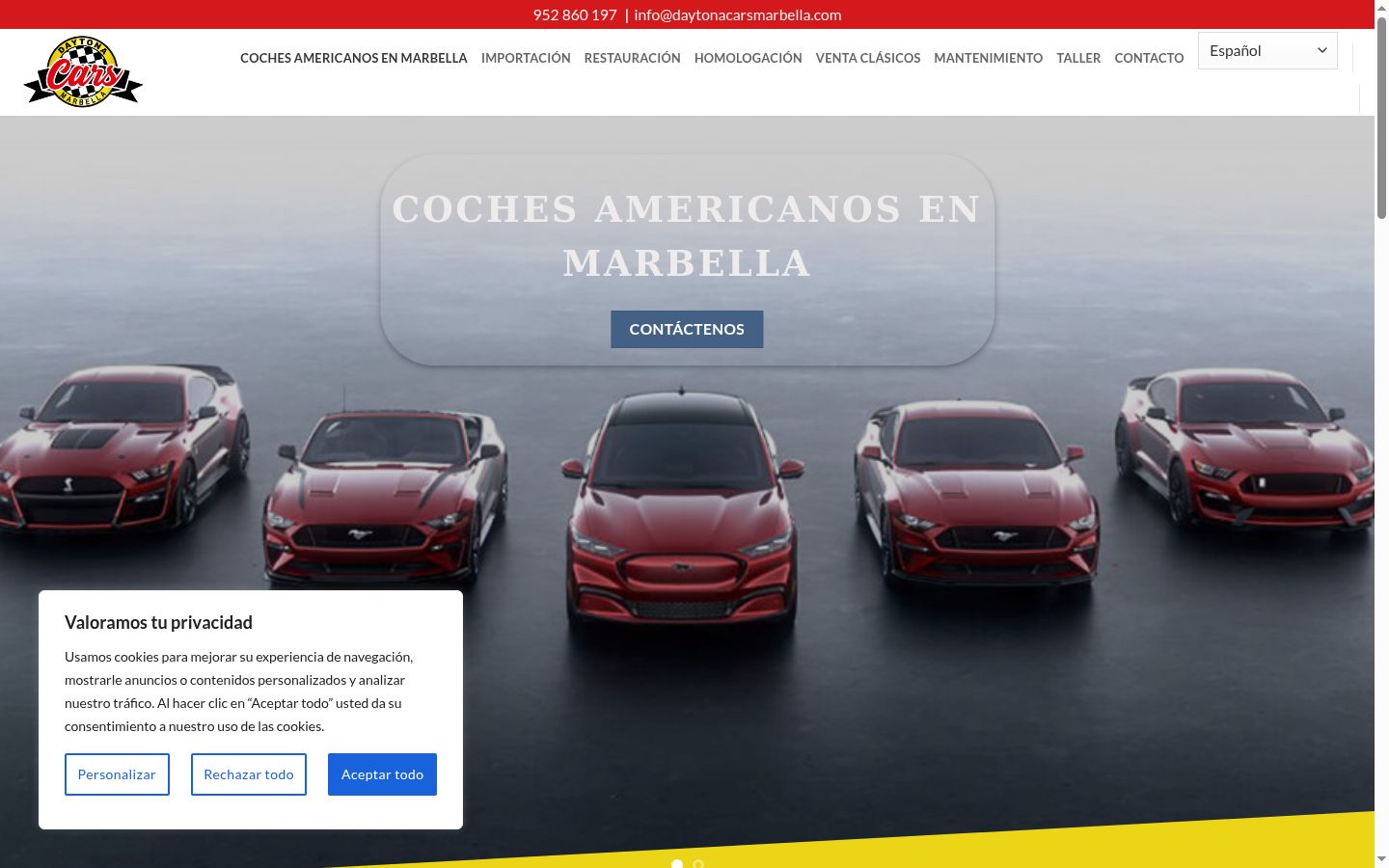Captura de pantalla del banner de consentimiento mostrado antes de cualquier interacción