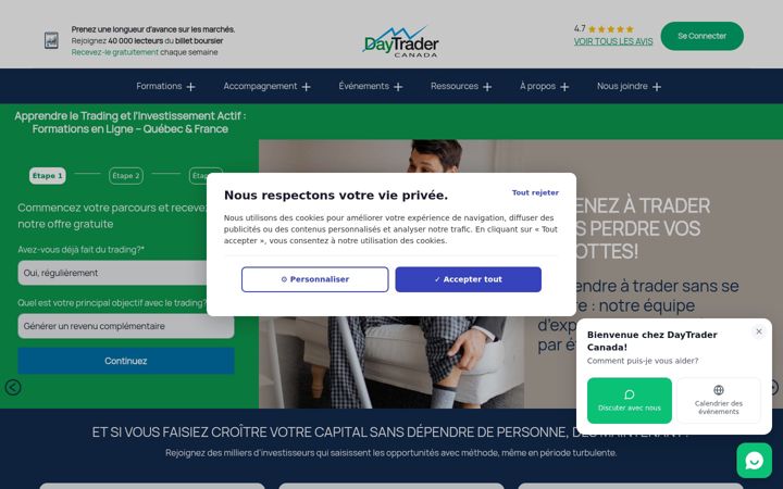 Screenshot of daytradercanada.com