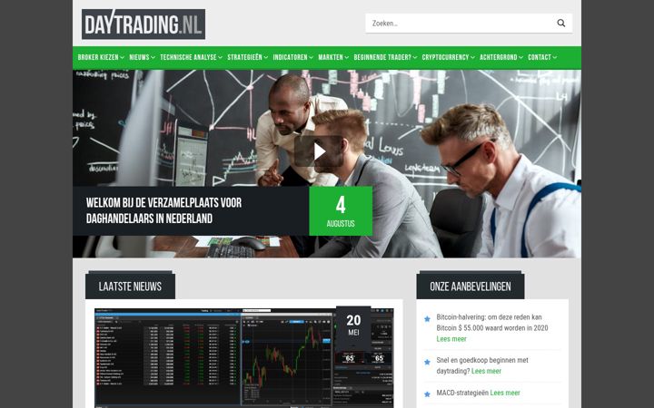 Screenshot van daytrading.nl
