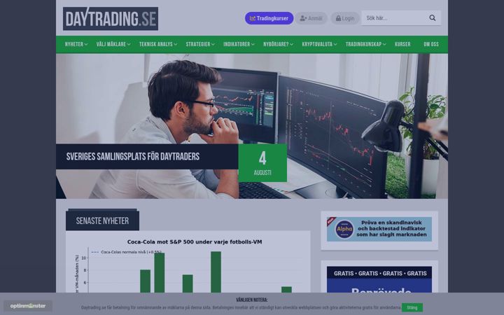 Captura de ecrã de daytrading.se