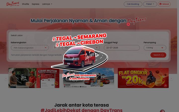Screenshot von daytrans.co.id