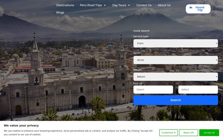 Screenshot of daytripperu.com