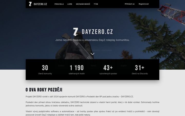 Екранна снимка на dayzero.cz