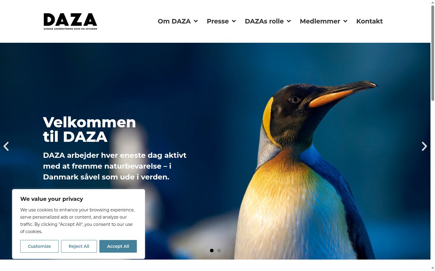 Screenshot of the consent banner shown before any interaction