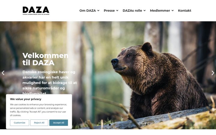 Screenshot of daza.dk